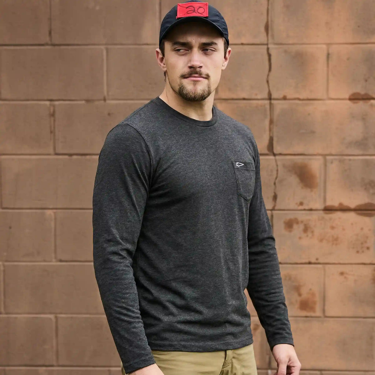 Men's Long Sleeve Pocket Tee - Tri-BlendX